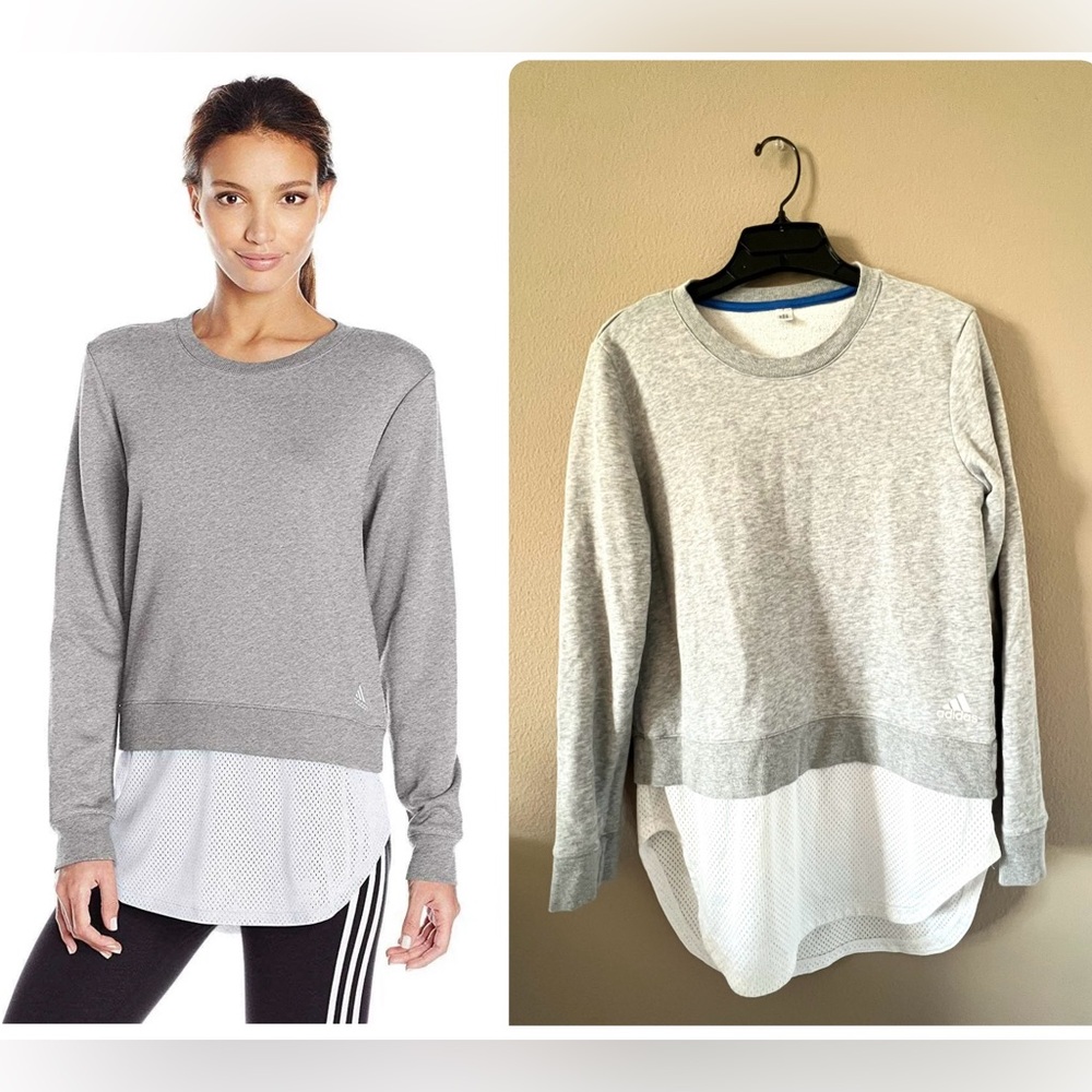 Adidas Double Layer Mesh Hem Sweatshirt - Medium
